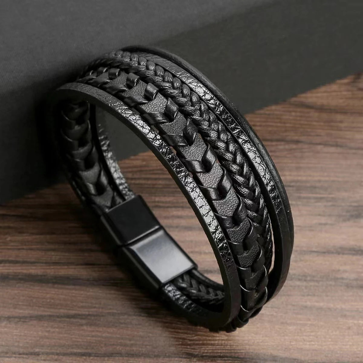 Triple Style Braided Leather Bracelets