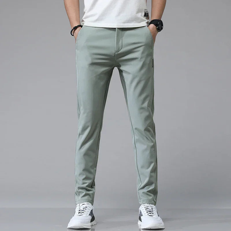 MetroFit Slim Trousers – Light Grey