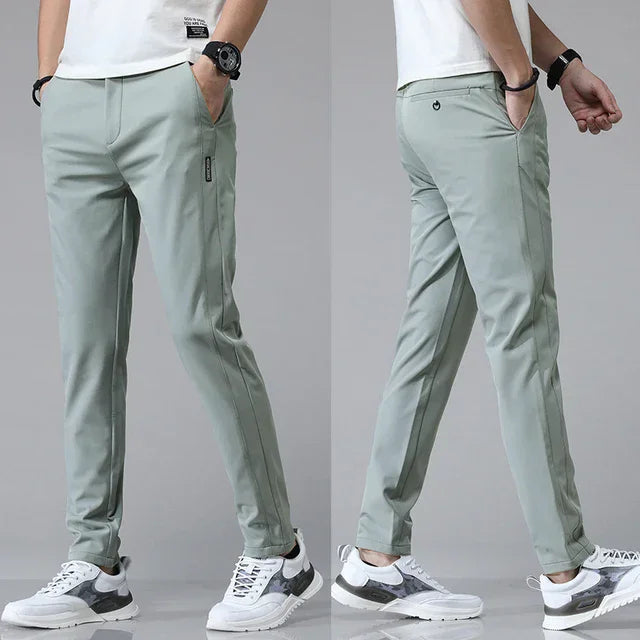 MetroFit Slim Trousers – Light Grey