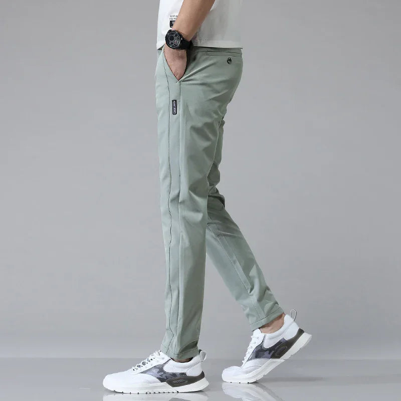 MetroFit Slim Trousers – Light Grey