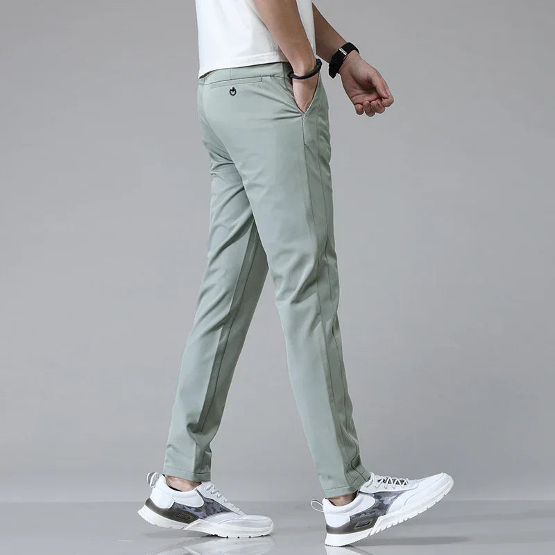 MetroFit Slim Trousers – Light Grey