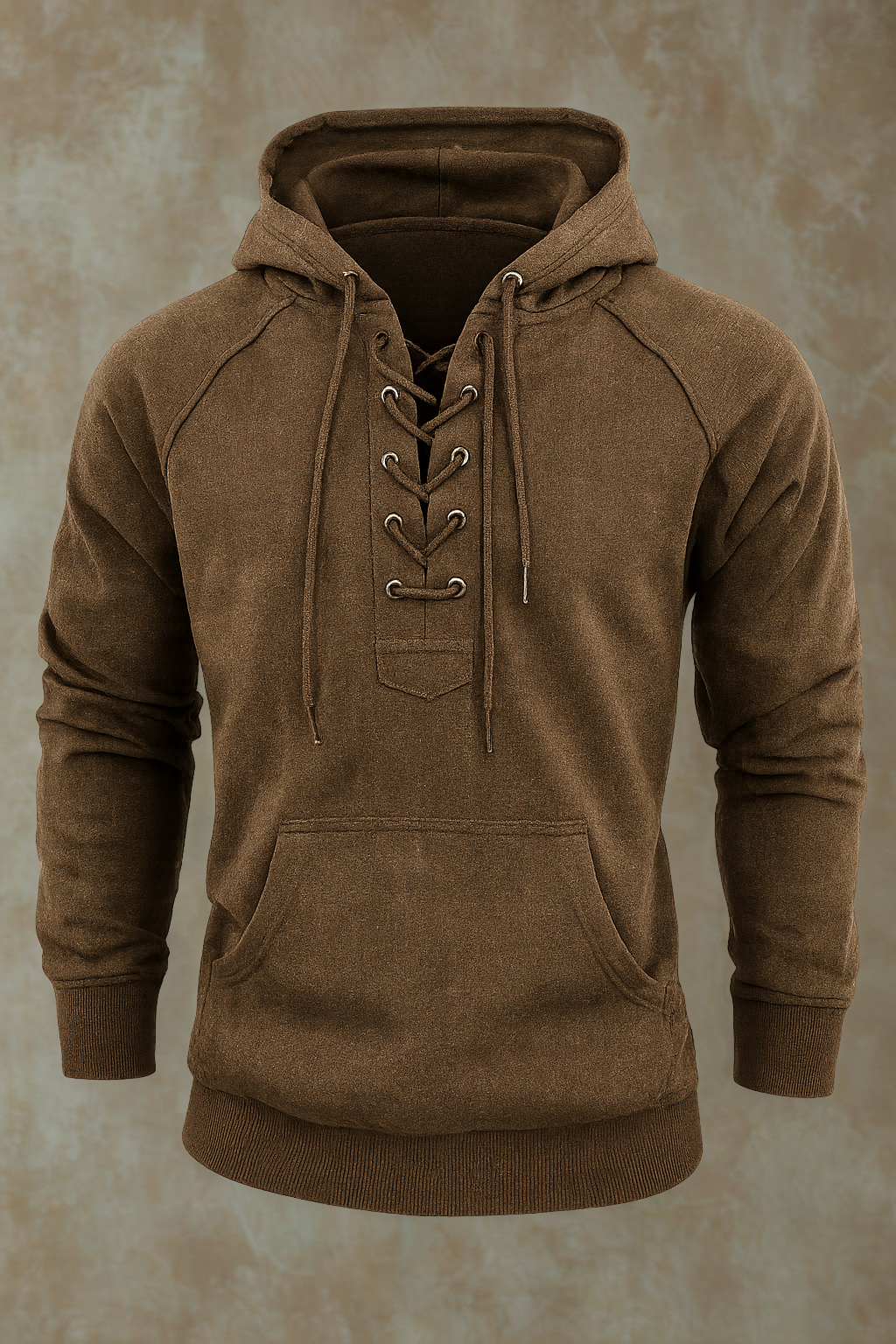 Vintage Lace-Up Hoodie
