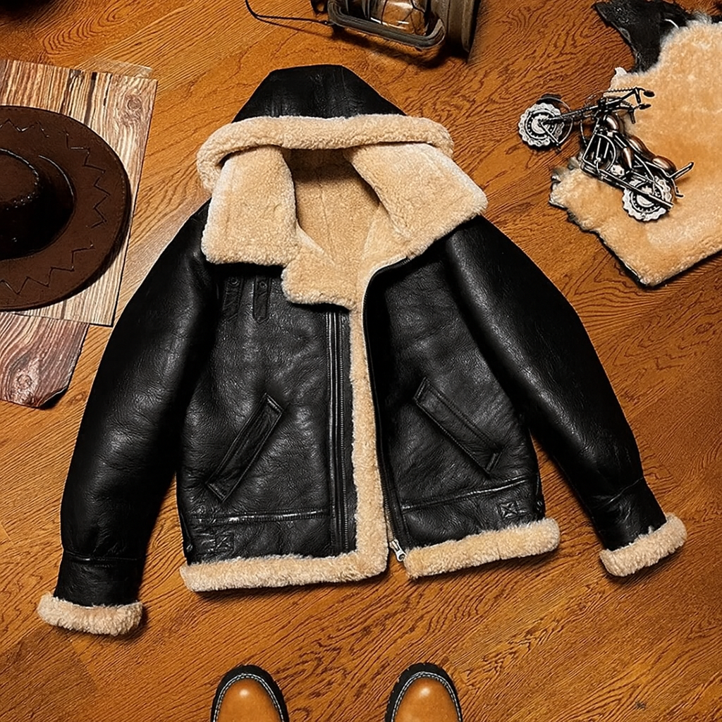 Heritage Shearling Aviator Jacket – Genuine Leather