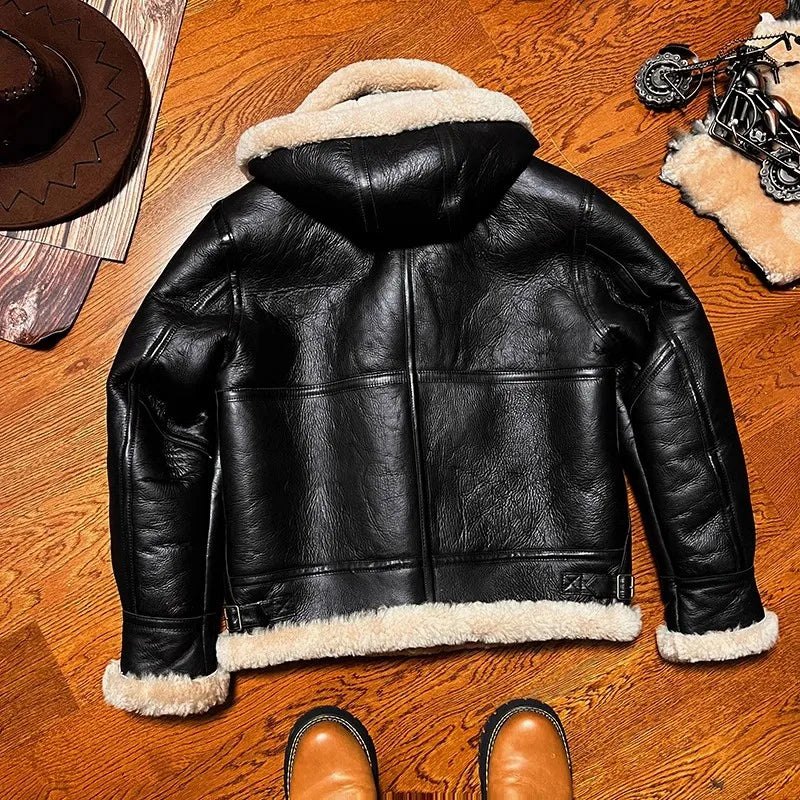 Heritage Shearling Aviator Jacket – Genuine Leather