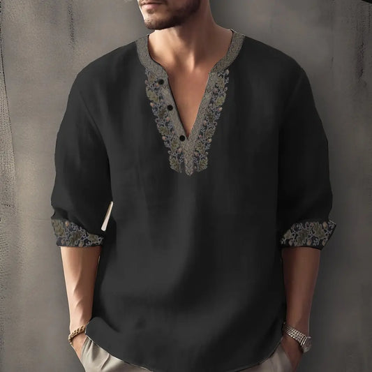 Midnight Royal Linen Shirt
