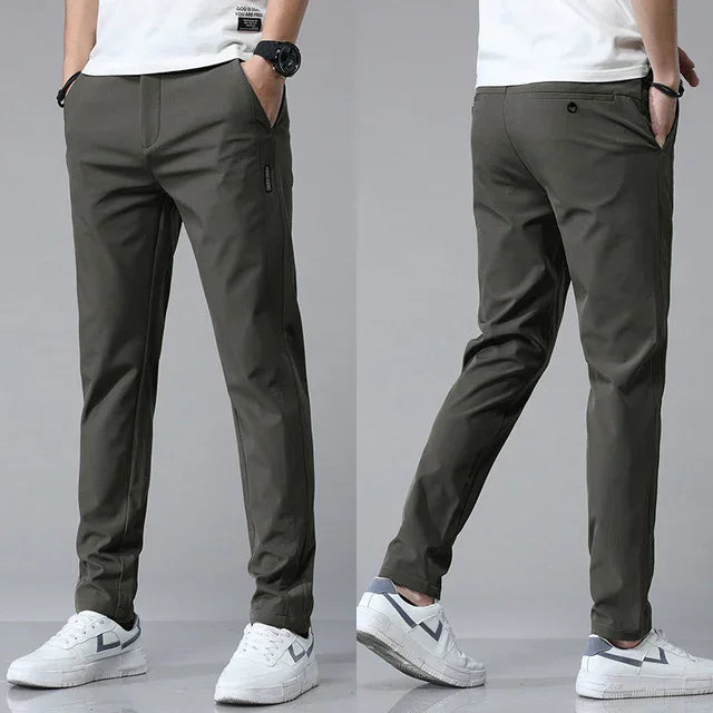 MetroFit Slim Trousers – Light Grey