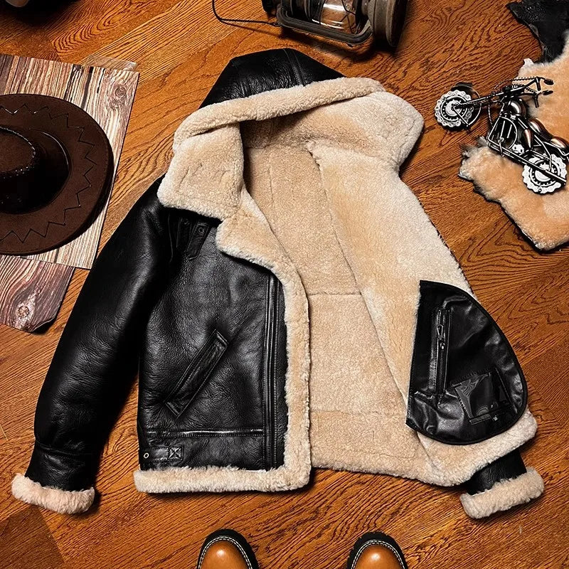 Heritage Shearling Aviator Jacket – Genuine Leather