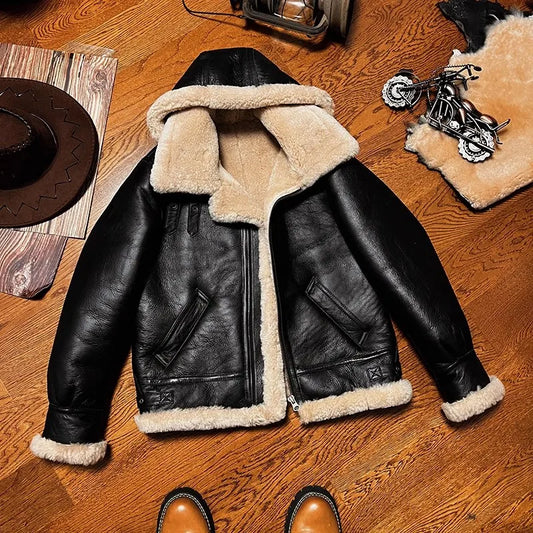 Heritage Shearling Aviator Jacket – Genuine Leather