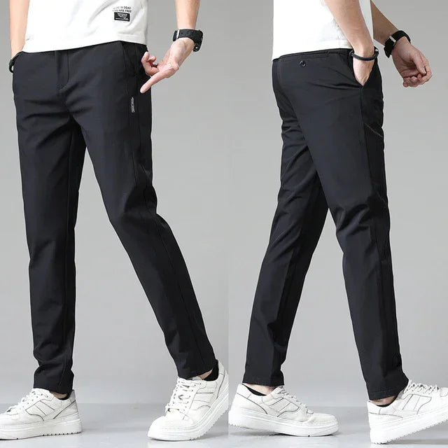 MetroFit Slim Trousers – Light Grey